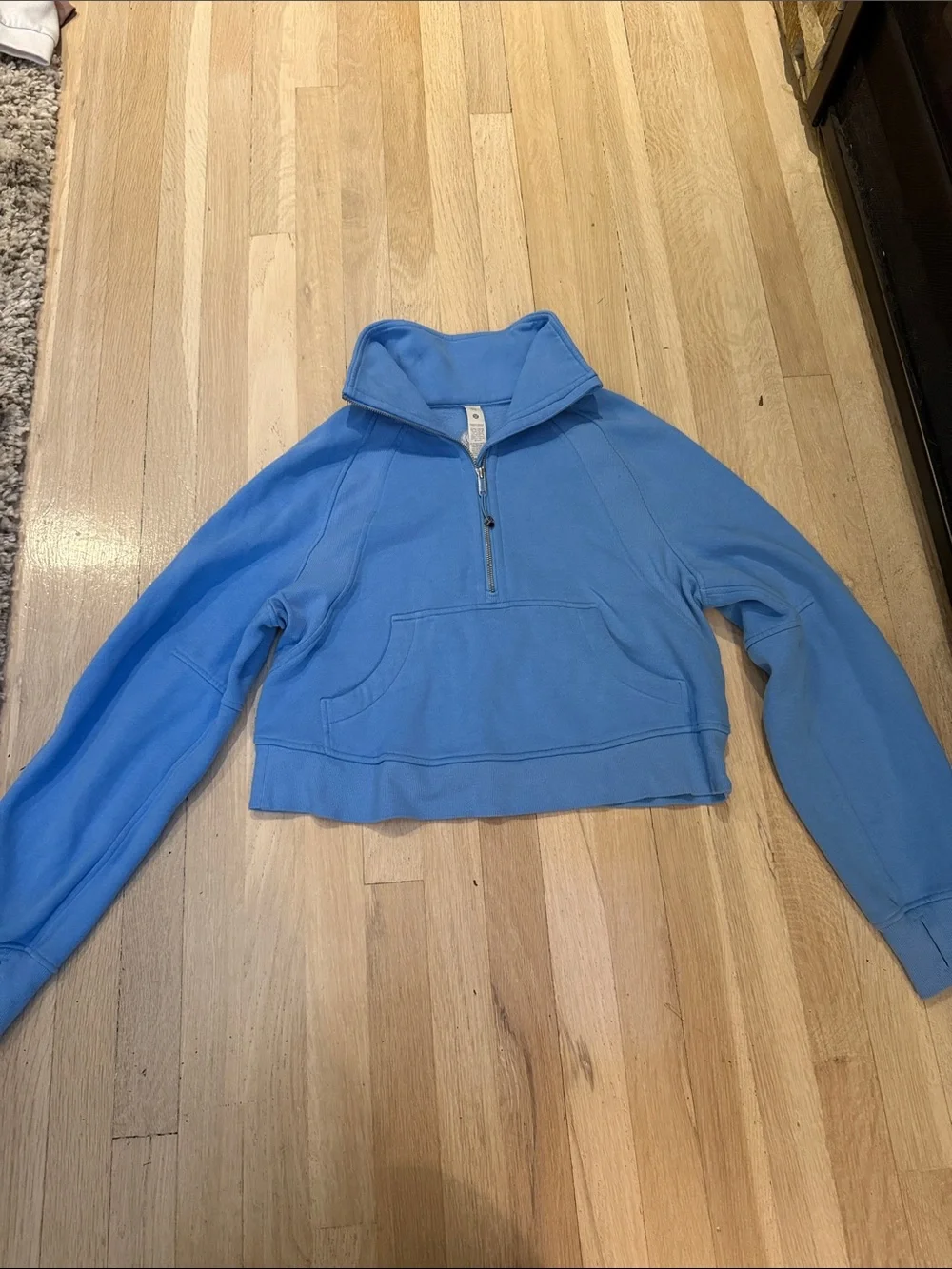 Women’s Half-Zip Pullover Sweatshirt in Light Blue